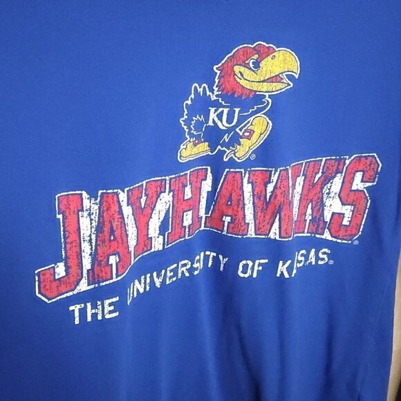 University Of Kansas Jayhawks Blue Long Sleeve Top Soffe Medium - Picture 3 of 5